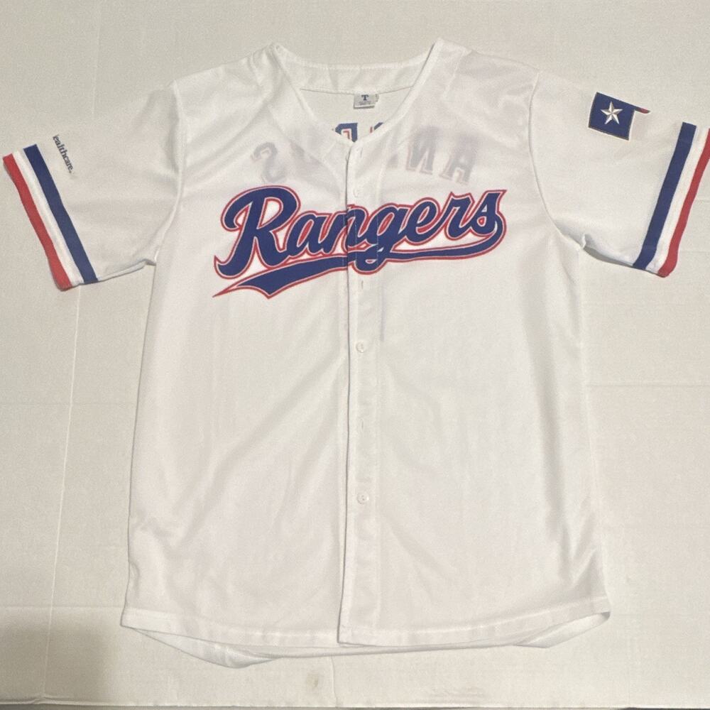 Majestic Texas Rangers MLB Baseball Jersey Elvis Andrus #1 White Size M